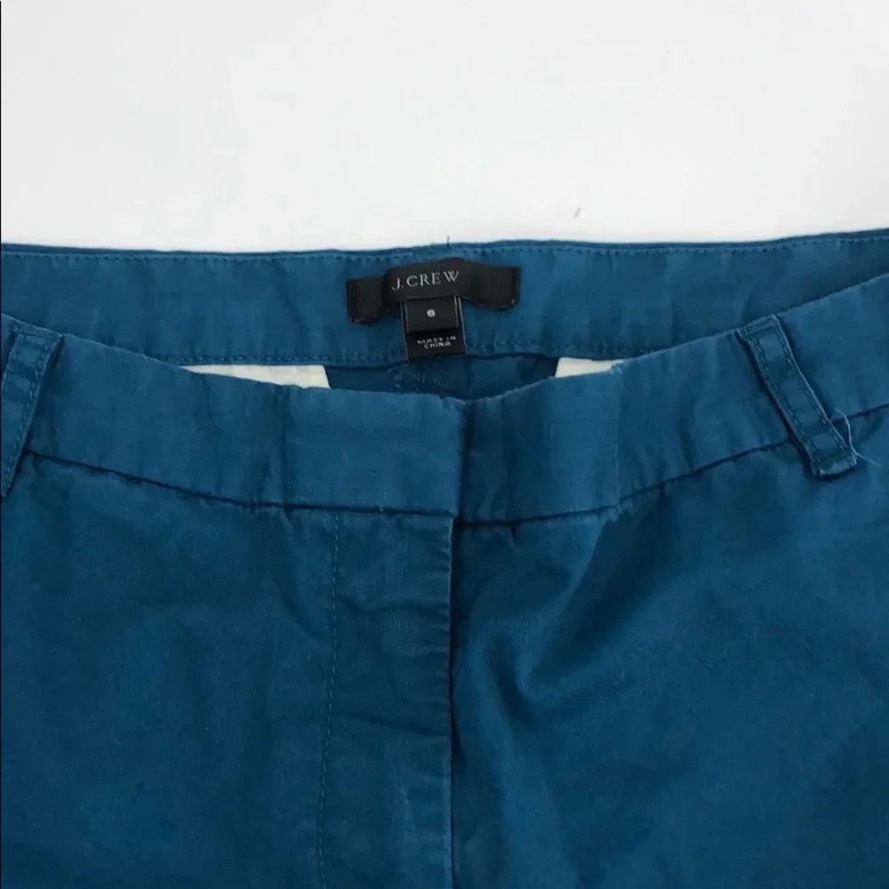 J crew teal shorts women’s 6 10 inch inseam.